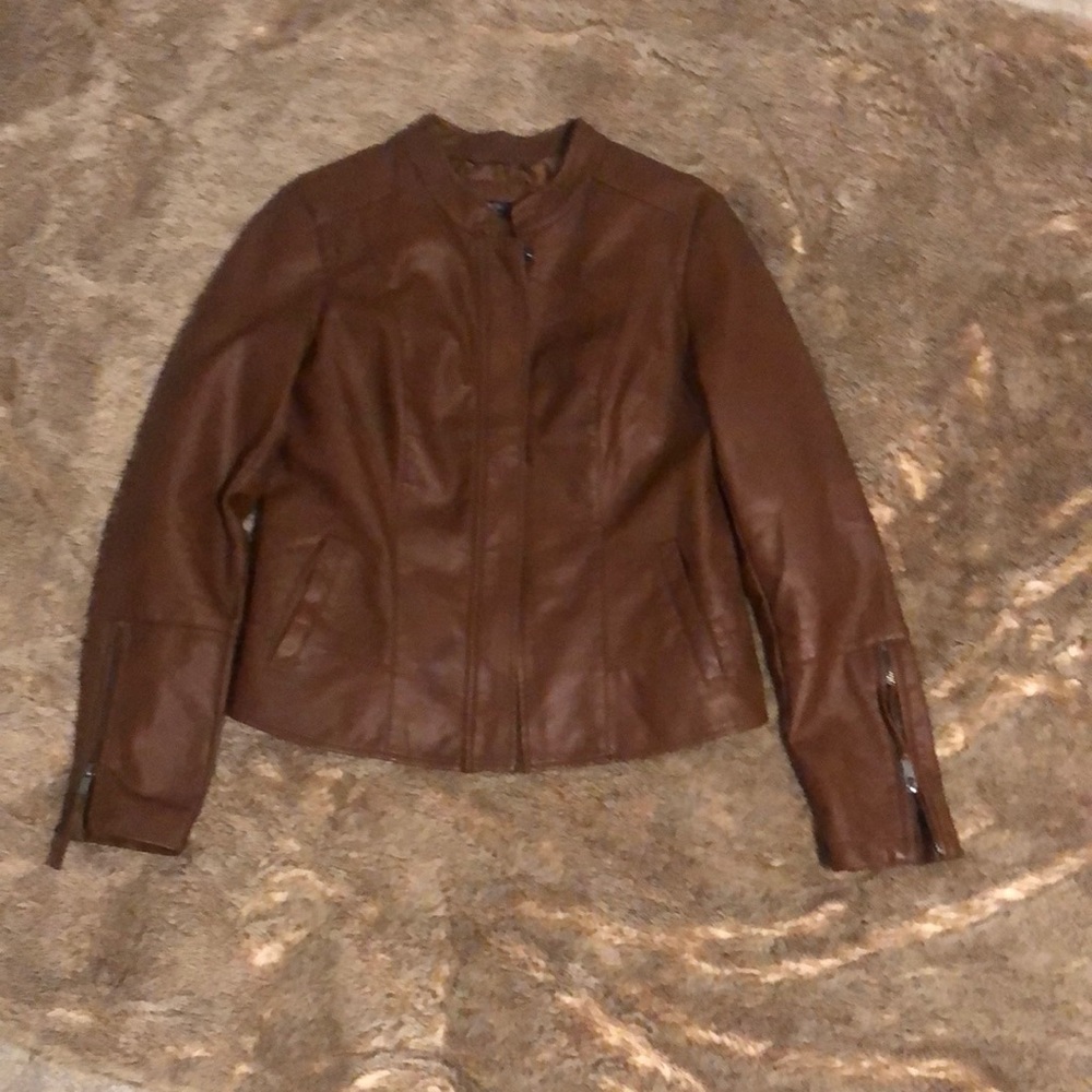 Kaari Blue faux leather jacket